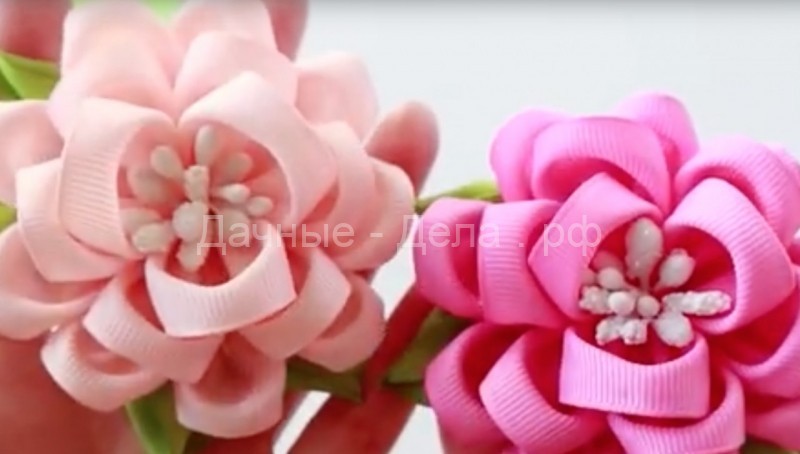 Видео мастер-класс: делаем цветы из репсовых лент
