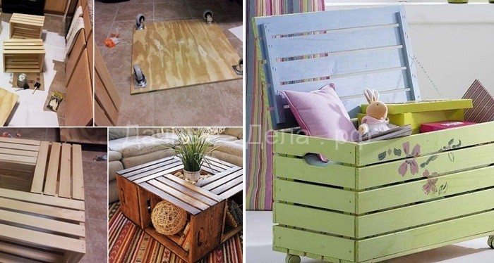 Отличные идеи мебели из старых деревянных ящиков!