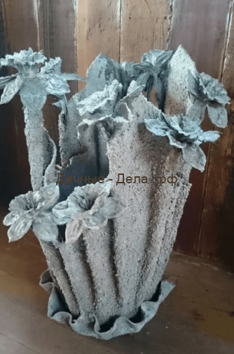 Цемент и ткань - интересная композиция! Превращение обычной тряпки в причудливый цветок
