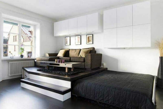 Гениальных идеи стильного и функционального обустройства небольшой однокомнатной квартиры