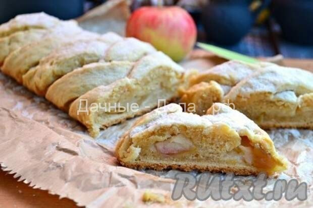 Рецепт творожного пирога с яблоками в духовке