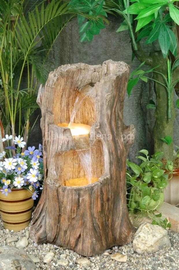 18 невероятных фонтанов из дерева, которые обязательно нужно поставить на даче